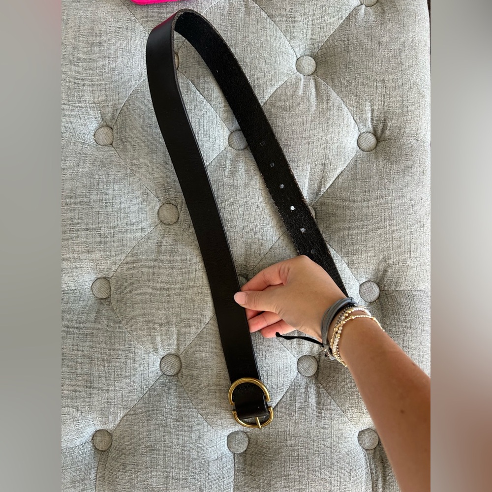 American Eagle Outfitters Black Belt with Gold Buckle